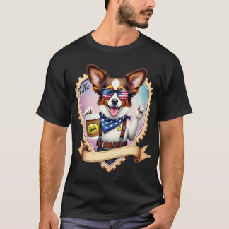 T-shirt Patriotic Papillon with coffee