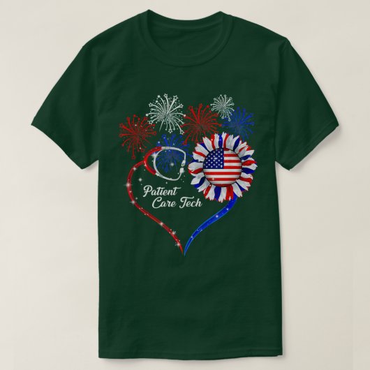 T-shirt Patriotic Patient Care Tech 4th Of July American F (Design devant)
