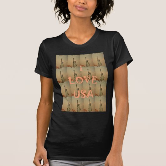 T-shirt Patriotic Pop Art : "I Love USA" Graphisme Art Des (Devant)