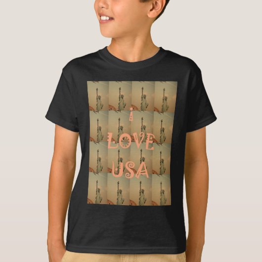 T-shirt Patriotic Pop Art : "I Love USA" Graphisme Art Des (Devant)