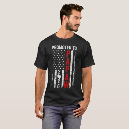 T-shirt Patriotic Promoted To Papaw 2026 First Time New Pa (Devant entier)