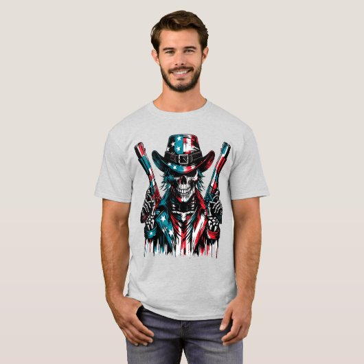 T-shirt Patriotic Skull (Devant entier)