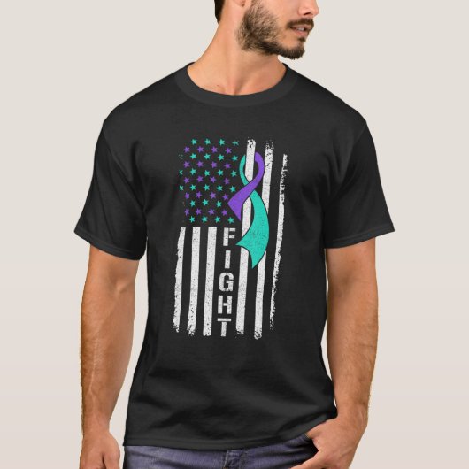 T-shirt Patriotic US Flag Suicide Prevention Awareness Fig (Devant)