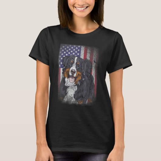 T-shirt Patriotic USA Flag Australian Shepherd for Lab Own (Devant)