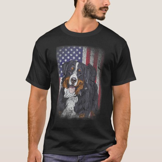T-shirt Patriotic USA Flag Australian Shepherd for Lab Own (Devant)