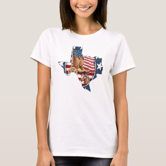 T-shirt Patriotic USA Texas (Devant)