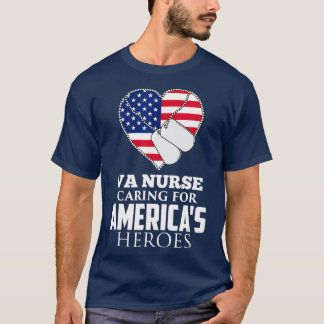 T-shirt Patriotic Veterans VA Nurse Caring For Americas