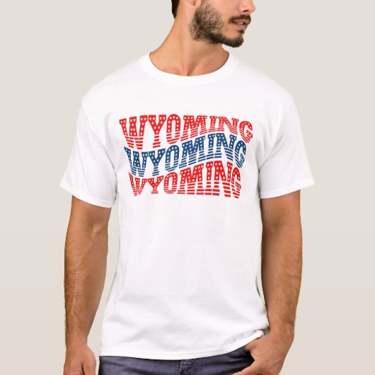 T-shirt Patriotic Wyoming Red et Blue Boho (Devant)