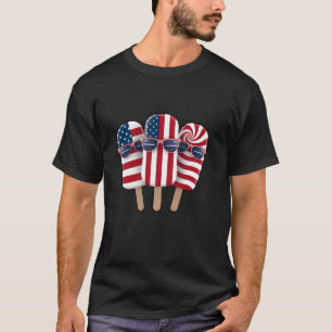 T-shirt Patriotique 4 juillet Enfants Cool Crème de glace