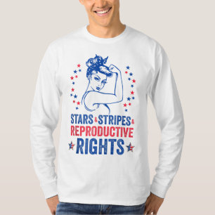 T-shirt Patriotique 4 juillet Étoiles rayures Reproductive