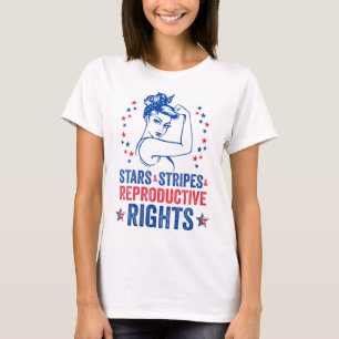 T-shirt Patriotique 4 juillet Étoiles rayures Reproductive