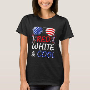 T-shirt Patriotique 4 juillet Lunettes de soleil Rouge Bla