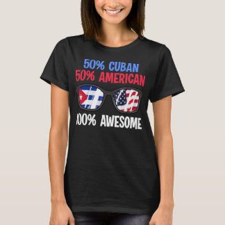 T-shirt Patriotique 50% Cubain 50% Américain 100% Magnifiq