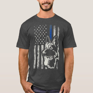 T-shirt Patriotique Allemand Berger K9 Unité Mince Ligne B