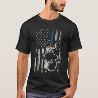 T-shirt Patriotique Allemand Berger K9 Unité Mince Ligne B