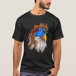 T-shirt Patriotique Américain Aigle Mulle 4 Juillet Us F
