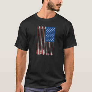 T-shirt Patriotique Américain Drapeau Bow Et Arrow Archeri