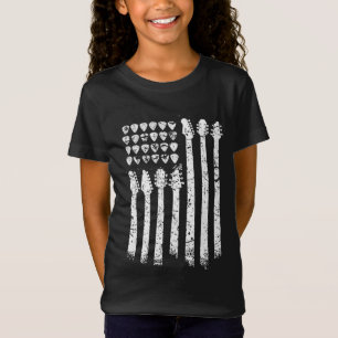 T-Shirt Patriotique AMÉRICAIN DRAPEAU Guitare Cadeau Guita