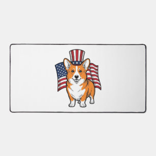 T-shirt patriotique avec gravure vintage de Corgi_