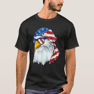 T-shirt Patriotique Bald Eagle Hommes 4 juillet American F