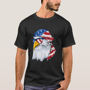 T-shirt Patriotique Bald Eagle Hommes 4 juillet American F