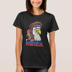 T-shirt Patriotique Bald Eagle Hommes 4 juillet American F