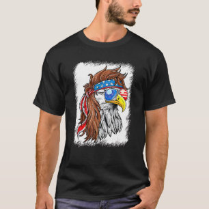 T-shirt Patriotique Bald Eagle Mullet États-Unis Drapeau a