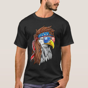T-shirt Patriotique Bald Eagle Mullet États-Unis Drapeau a