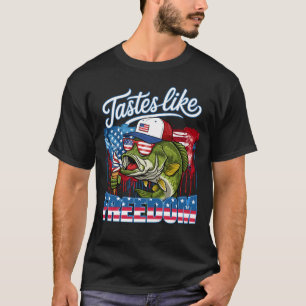 T-shirt Patriotique Basse Poissons Goûts Comme Liberté Gra