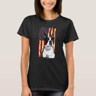 T-shirt Patriotique Boston Terrier américain Drapeau Juill