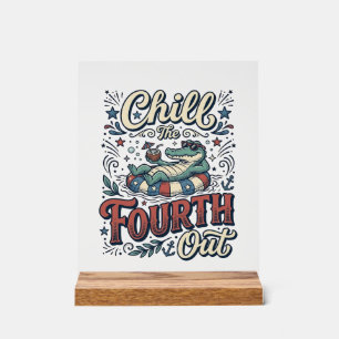 T-shirt patriotique Chill The Fourth Out Alligator