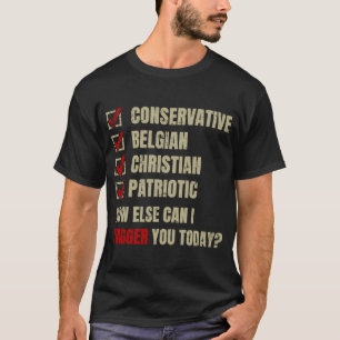 T-shirt Patriotique chrétien belge conservateur