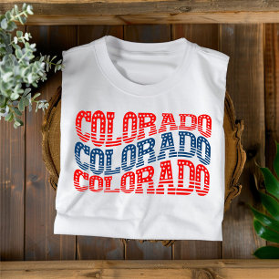 T-shirt Patriotique Colorado rouge et bleu Boho
