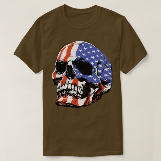 T-shirt patriotique crâne américain (Design devant)
