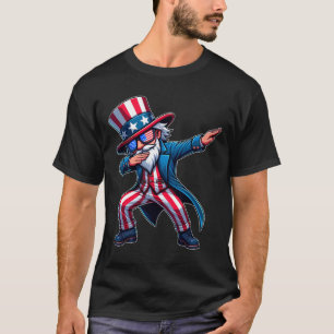 T-shirt Patriotique Dabbing Oncle Sam Usa 4 juillet Mens B