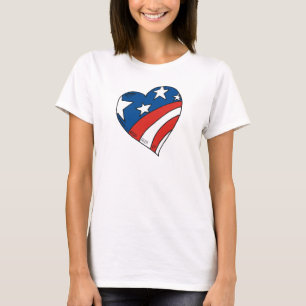 T-shirt patriotique de coeur