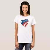 T-shirt patriotique de coeur (Devant entier)