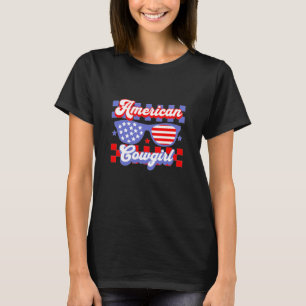 T-shirt Patriotique de cowgirl d'Amérique occidentale