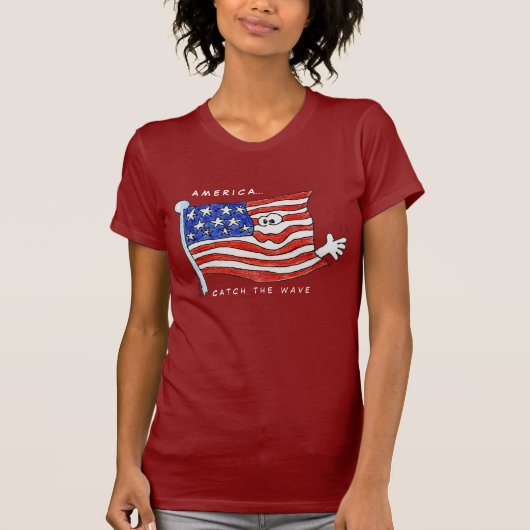 T-shirt patriotique de drapeau américain (Devant)