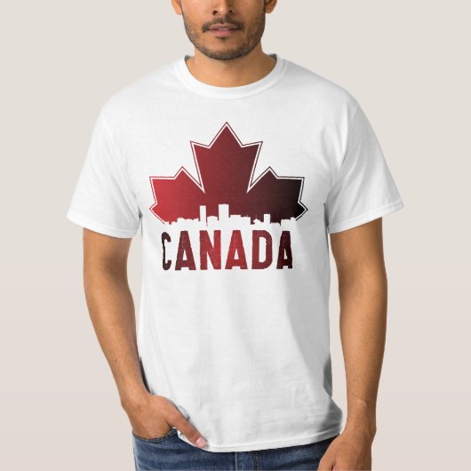 T-shirt Patriotique de feuille d'érable rayée du Canada (Devant)