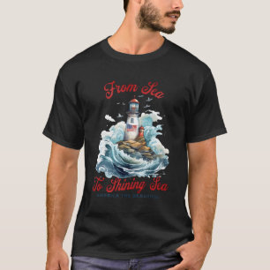 T-shirt Patriotique De La Mer À Lumière Phare De Mer 4E O