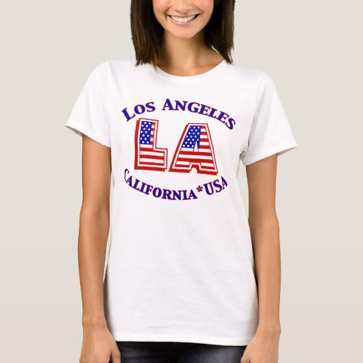 T-shirt patriotique de logo de Los Angeles (Devant)