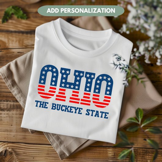 T-shirt Patriotique de l'Ohio Le Buckeye State Custom T-Sh