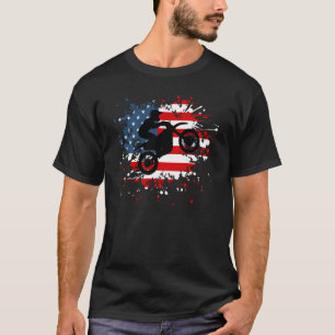 T-shirt Patriotique Dirt Bike USA
