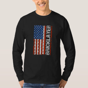 T-shirt Patriotique en brique Drapeau nous construction ci