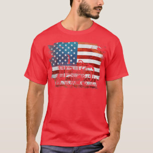 T-shirt Patriotique Farmer américain Drapeau Tracteur 4 ju