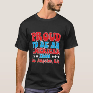 T-shirt Patriotique Fier Américain De Los Angeles Californ