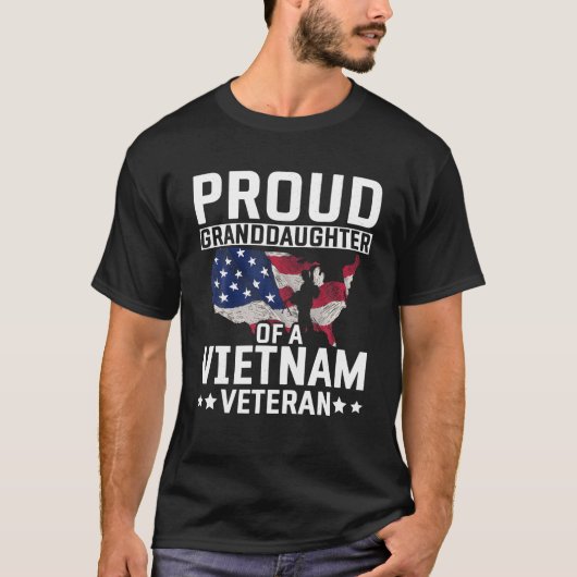 T-shirt Patriotique Fier Grandgirl US Drapeau Vietnam Vete (Devant)