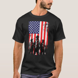 T-shirt Patriotique Fiers Pompiers Nous A Déchiré Drapea
