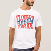 T-shirt Patriotique Florida Rouge et Bleu Boho (Devant)